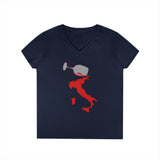 Spilled Wine Ladies' V-Neck T-Shirt - Vineyard Vibes, Italy Wine Shirt, Gift for Wine Lovers, Casual Tee, Summer Fashion, Travel T-Shirt