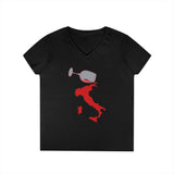 Spilled Wine Ladies' V-Neck T-Shirt - Vineyard Vibes, Italy Wine Shirt, Gift for Wine Lovers, Casual Tee, Summer Fashion, Travel T-Shirt