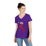 Spilled Wine Ladies' V-Neck T-Shirt - Vineyard Vibes, Italy Wine Shirt, Gift for Wine Lovers, Casual Tee, Summer Fashion, Travel T-Shirt