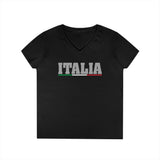 Italia Ladies' V-Neck T-Shirt - Stylish Casual Wear for Italy Lovers