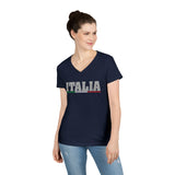 Italia Ladies' V-Neck T-Shirt - Stylish Casual Wear for Italy Lovers