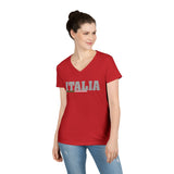 Italia Ladies' V-Neck T-Shirt - Stylish Casual Wear for Italy Lovers