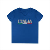 Italia Ladies' V-Neck T-Shirt - Stylish Casual Wear for Italy Lovers