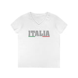 Italia Ladies' V-Neck T-Shirt - Stylish Casual Wear for Italy Lovers