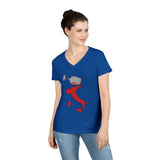 Spilled Wine Ladies' V-Neck T-Shirt - Vineyard Vibes, Italy Wine Shirt, Gift for Wine Lovers, Casual Tee, Summer Fashion, Travel T-Shirt