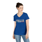 Italia Ladies' V-Neck T-Shirt - Stylish Casual Wear for Italy Lovers