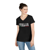 Italia Ladies' V-Neck T-Shirt - Stylish Casual Wear for Italy Lovers