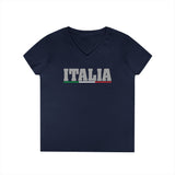 Italia Ladies' V-Neck T-Shirt - Stylish Casual Wear for Italy Lovers