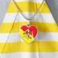 Sicilian Flag with Heart Pendant Necklace