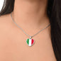 Italian Flag with Heart Pendant Necklace