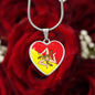 Sicilian Flag with Heart Pendant Necklace