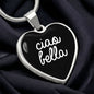 Ciao Bella with Black Heart Pendant Necklace