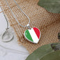 Italian Flag with Heart Pendant Necklace