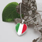 Italian Flag with Heart Pendant Necklace