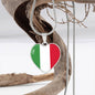 Italian Flag with Heart Pendant Necklace in Gold & Stainless Steel