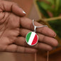Italian Flag With Circle Pendant Necklace