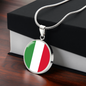 Italian Flag With Circle Pendant Necklace