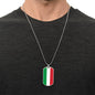 Italy Flag Dog Tag Pendant with Military Chain in Stainless Steel & Gold option