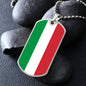 Italy Flag Dog Tag Pendant with Military Chain in Stainless Steel & Gold option