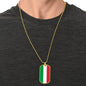 Italy Flag Dog Tag Pendant with Military Chain in Stainless Steel & Gold option