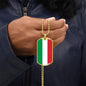 Italy Flag Dog Tag Pendant with Military Chain in Stainless Steel & Gold option