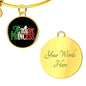 Italian Princess with Circle Charm Bangle in Gold & Stainless Steel