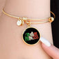 Italian Princess with Circle Charm Bangle in Gold & Stainless Steel