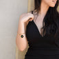 Italian Princess with Circle Charm Bangle in Gold & Stainless Steel