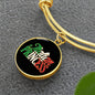 Italian Princess with Circle Charm Bangle in Gold & Stainless Steel