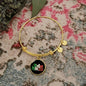 Italian Princess with Circle Charm Bangle in Gold & Stainless Steel