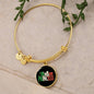 Italian Princess with Circle Charm Bangle in Gold & Stainless Steel
