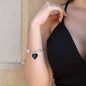 Best Nonna Ever with Black Heart Charm Bangle in Gold & Stainless Steel