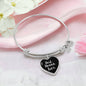 Best Nonna Ever with Black Heart Charm Bangle in Gold & Stainless Steel