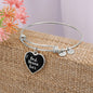 Best Nonna Ever with Black Heart Charm Bangle in Gold & Stainless Steel