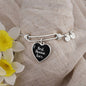 Best Nonna Ever with Black Heart Charm Bangle in Gold & Stainless Steel