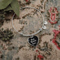 Best Nonna Ever with Black Heart Charm Bangle in Gold & Stainless Steel