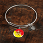 Sicilian Flag With Circle Charm Bangle in Gold & Stainless Steel