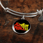 Sicilian Princess With Circle Charm Bangle in Gold & Stainless Steel