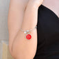 Best Nonna Ever With Red Circle Charm Bangle in Gold & Stainless Steel