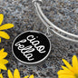 Ciao Bella With Black Circle Charm Bangle in Gold & Stainless Steel