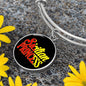 Sicilian Princess With Circle Charm Bangle in Gold & Stainless Steel