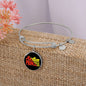 Sicilian Princess With Circle Charm Bangle in Gold & Stainless Steel