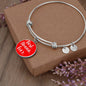 Best Nonna Ever With Red Circle Charm Bangle in Gold & Stainless Steel