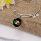 Italian Princess with Circle Charm Bangle in Gold & Stainless Steel