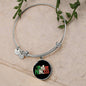 Italian Princess with Circle Charm Bangle in Gold & Stainless Steel