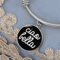 Ciao Bella With Black Circle Charm Bangle in Gold & Stainless Steel