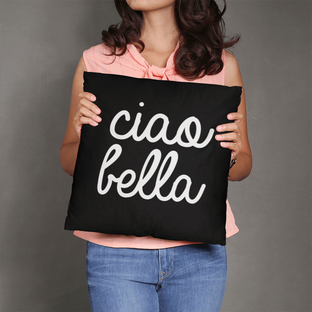 Ciao Bella Pillow Cover with Insert - Black SO