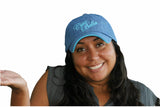 Ciao Bella Denim Baseball Cap with Blue Embroidery