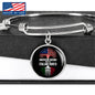 American Grown with Italian Roots Circle Charm Bangle in Gold & Stainless Steel