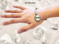 Amore with Transparent Circle Charm Bangle in Gold & Stainless Steel